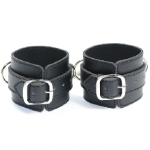 Hand Cuffs Faux Leather Handcuffs Black